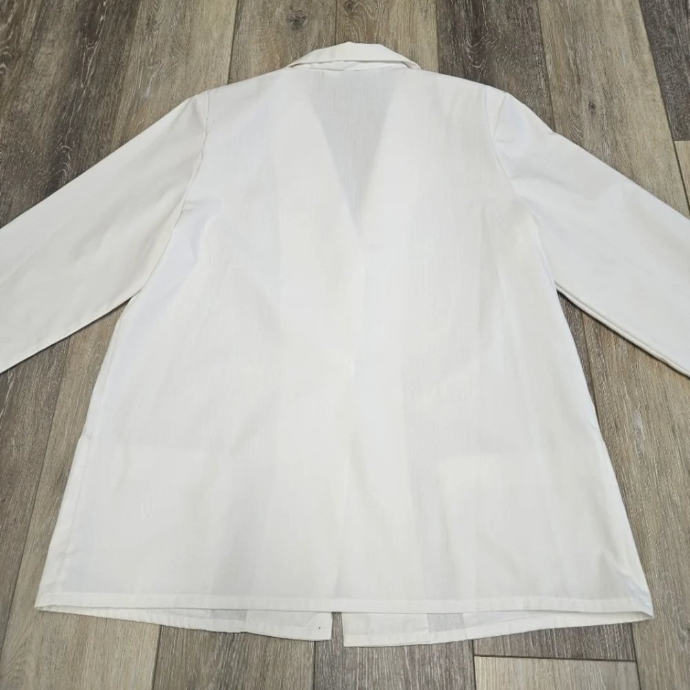 Belton Vintage White Lightweight Cotton Blazer Women's Onesize Large XL Classic - Picture 4 of 6